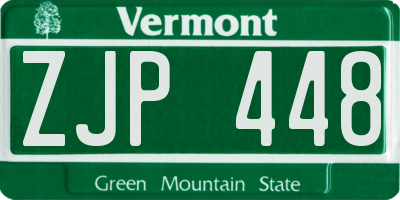 VT license plate ZJP448
