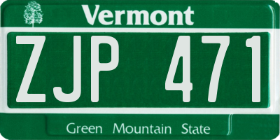 VT license plate ZJP471