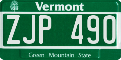 VT license plate ZJP490