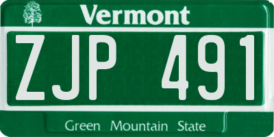 VT license plate ZJP491
