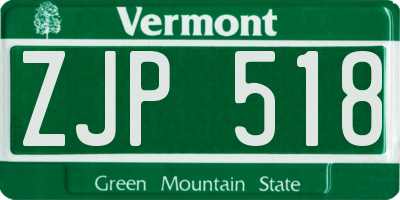 VT license plate ZJP518