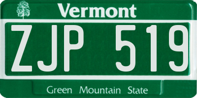 VT license plate ZJP519
