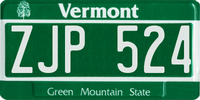 VT license plate ZJP524