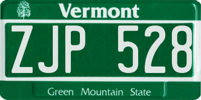 VT license plate ZJP528