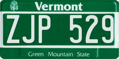 VT license plate ZJP529