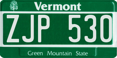 VT license plate ZJP530