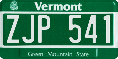 VT license plate ZJP541