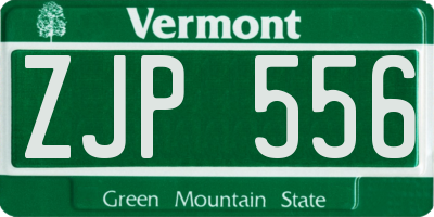 VT license plate ZJP556