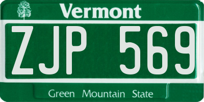 VT license plate ZJP569
