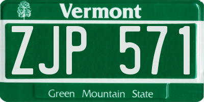 VT license plate ZJP571