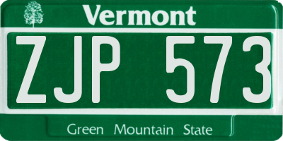 VT license plate ZJP573