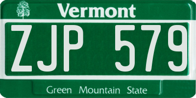 VT license plate ZJP579