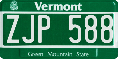 VT license plate ZJP588