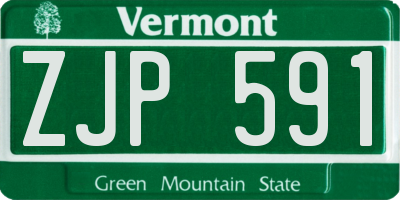 VT license plate ZJP591
