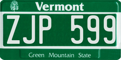 VT license plate ZJP599