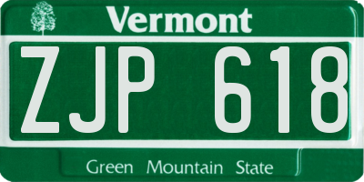 VT license plate ZJP618