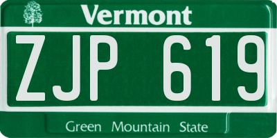 VT license plate ZJP619