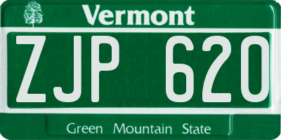 VT license plate ZJP620