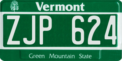 VT license plate ZJP624