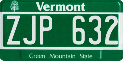 VT license plate ZJP632