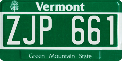 VT license plate ZJP661