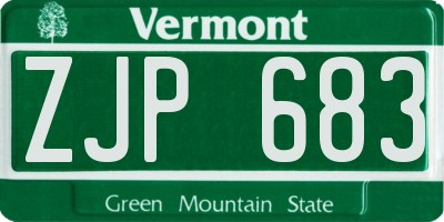 VT license plate ZJP683