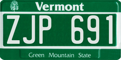 VT license plate ZJP691
