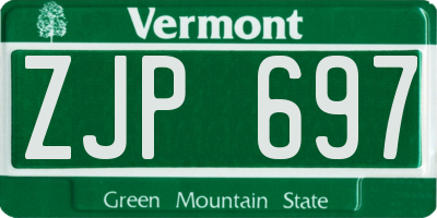 VT license plate ZJP697