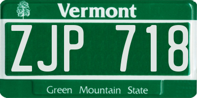 VT license plate ZJP718