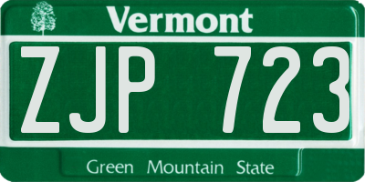 VT license plate ZJP723
