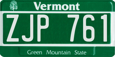 VT license plate ZJP761