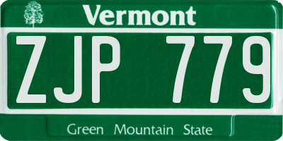 VT license plate ZJP779