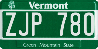 VT license plate ZJP780