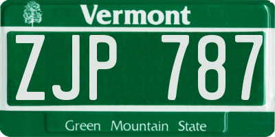 VT license plate ZJP787