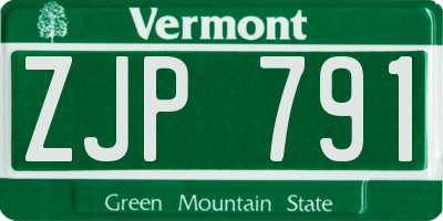 VT license plate ZJP791