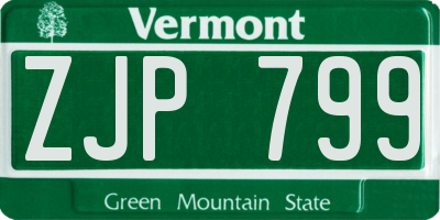 VT license plate ZJP799