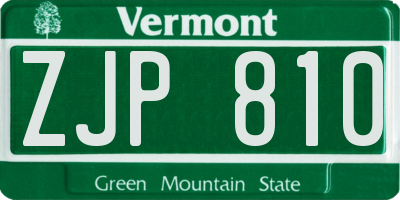 VT license plate ZJP810