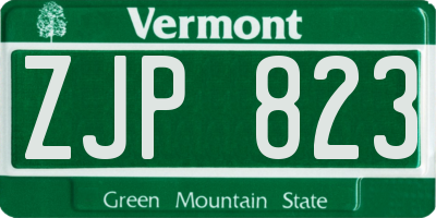 VT license plate ZJP823