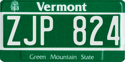 VT license plate ZJP824