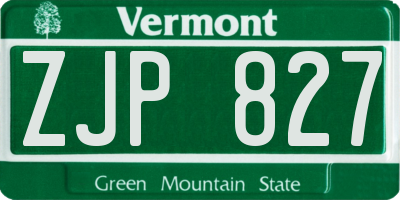 VT license plate ZJP827
