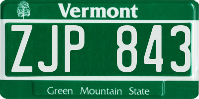 VT license plate ZJP843