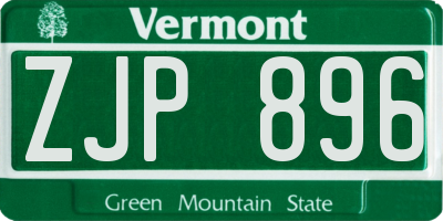 VT license plate ZJP896