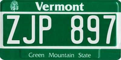 VT license plate ZJP897