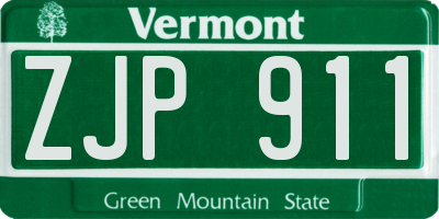 VT license plate ZJP911