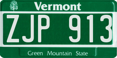 VT license plate ZJP913