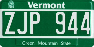 VT license plate ZJP944