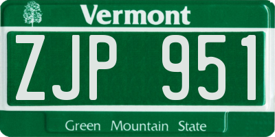 VT license plate ZJP951