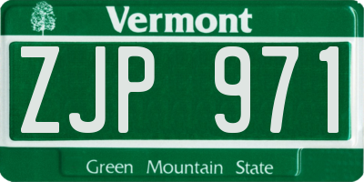 VT license plate ZJP971