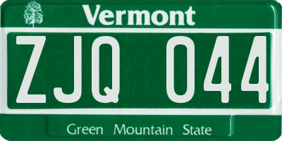 VT license plate ZJQ044