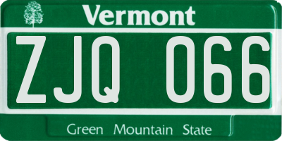 VT license plate ZJQ066